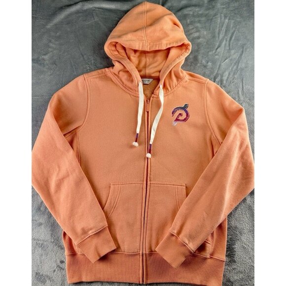Peloton The Ultimate Lightweight Zip Front Hoodie Size Medium Peach Pockets - Picture 2 of 16